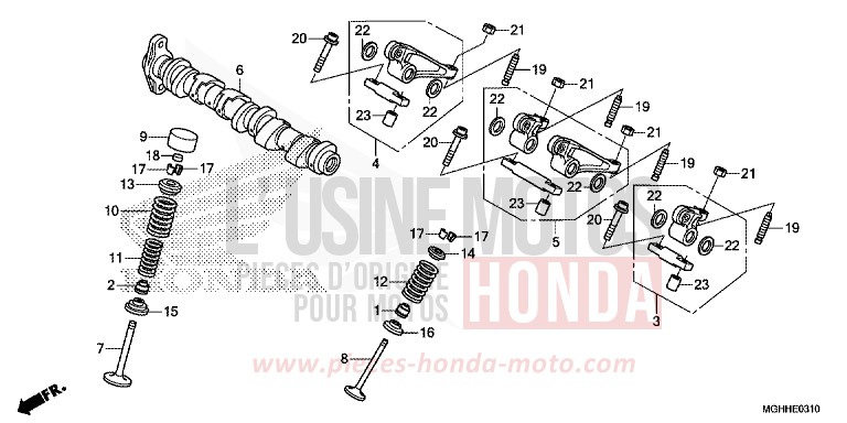 ARBRE A CAMES/SOUPAPE (ARRIERE) de VFR1200X "Crosstourer" DCT PEARL GLARE WHITE (NHB53) 2017